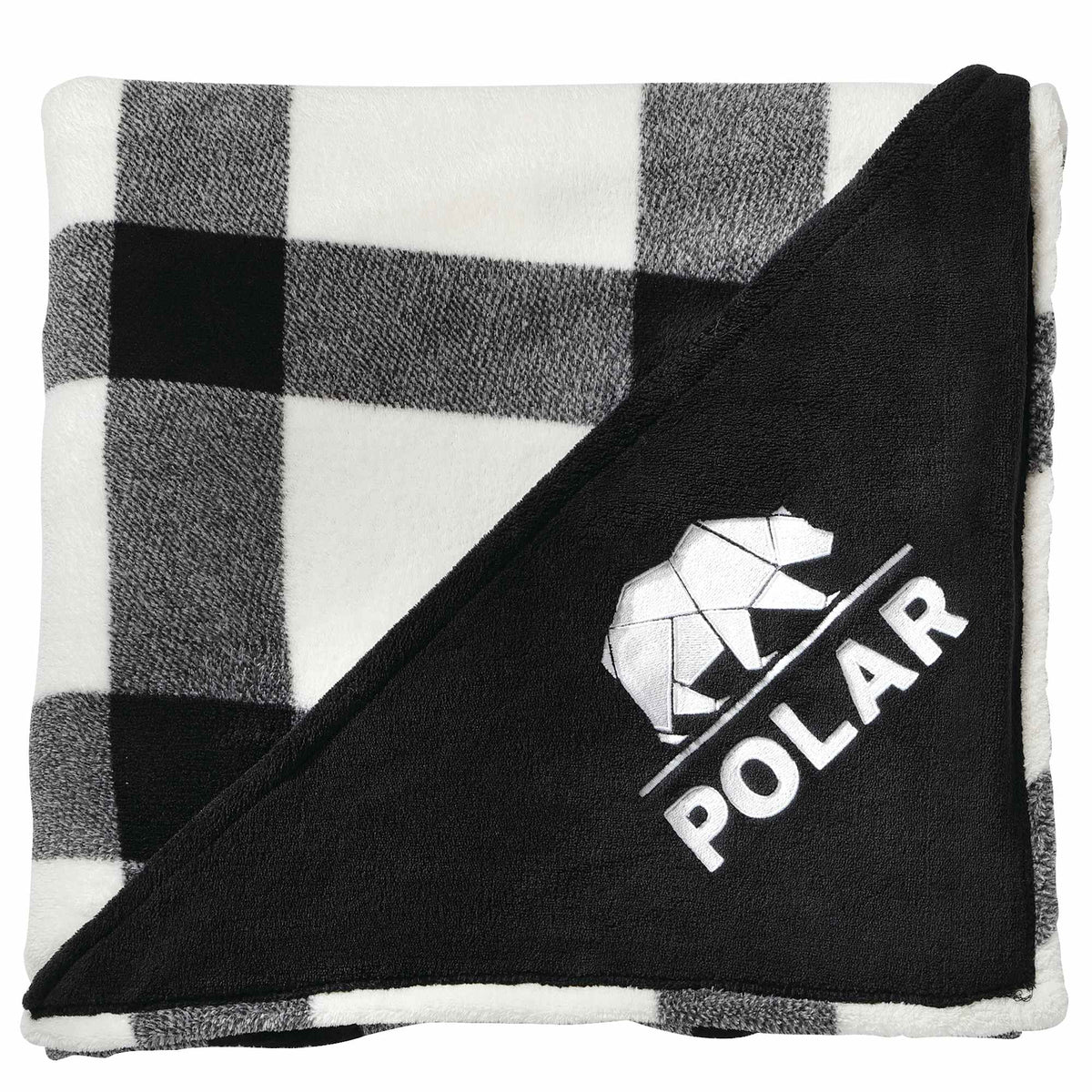 Buffalo Plaid Ultra Plush Throw, 60 x 70 Inches Embroidery - White - Front