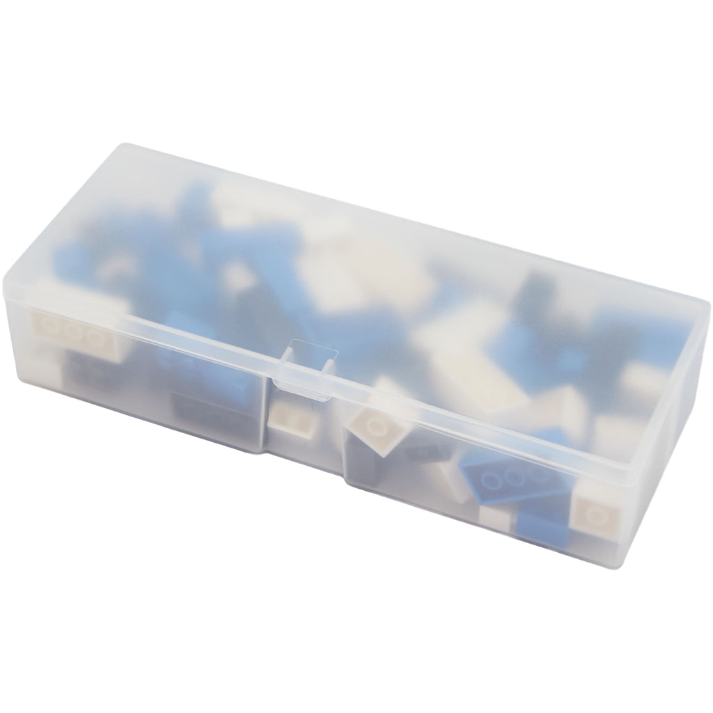 Building Brick Kit in a Carry Case, 90 Pieces - Multi-Colored - Left Angle