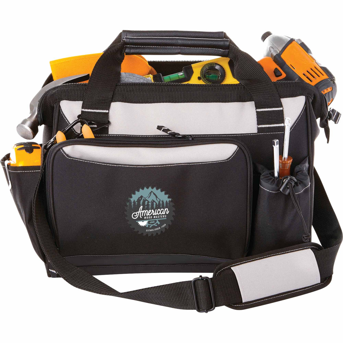 Built2Work Molded Base Tool Bag, 14 Inch Embroidery - Black - Front 2