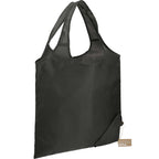 Bungalow Foldaway Shopper Tote in Recycled Polyester - Black - Angled 2