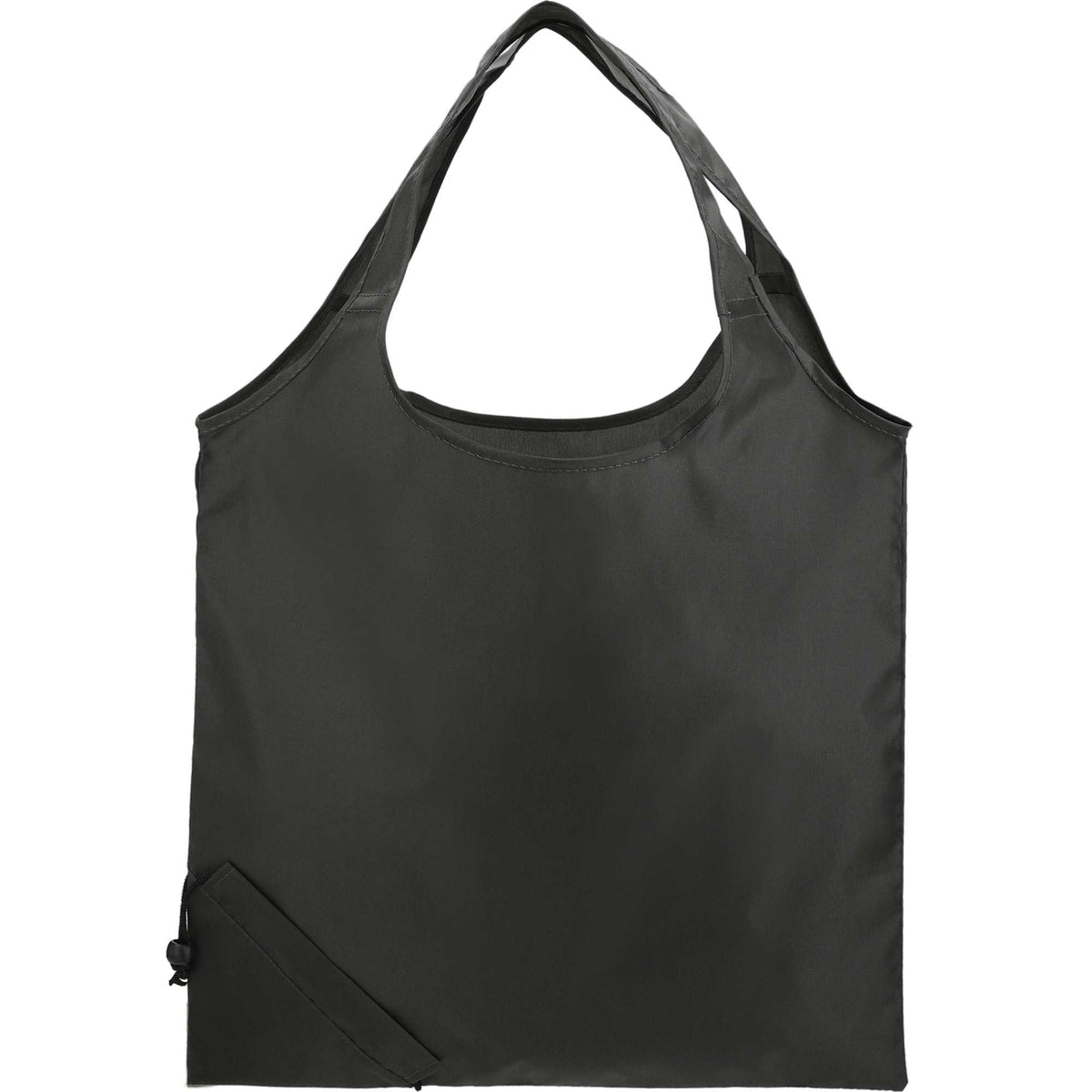 Bungalow Foldaway Shopper Tote in Recycled Polyester Full Color - Black - Back