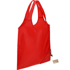 Bungalow Foldaway Shopper Tote in Recycled Polyester Full Color - Red - Angled 2
