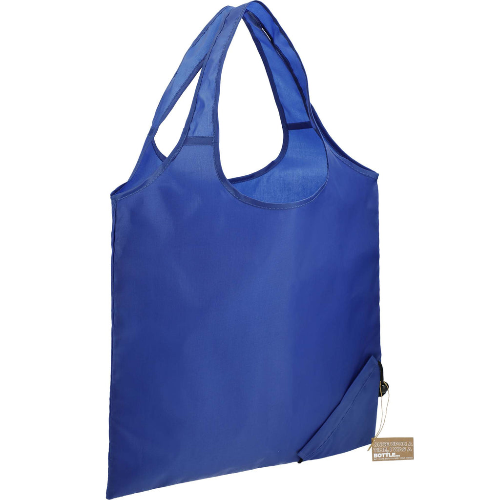 Bungalow Foldaway Shopper Tote in Recycled Polyester Full Color - Royal - Angled 2