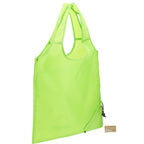 Bungalow Foldaway Shopper Tote in Recycled Polyester - Lime - Angled 2