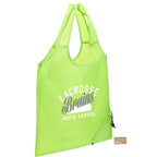 Bungalow Foldaway Shopper Tote in Recycled Polyester - Lime - Angled
