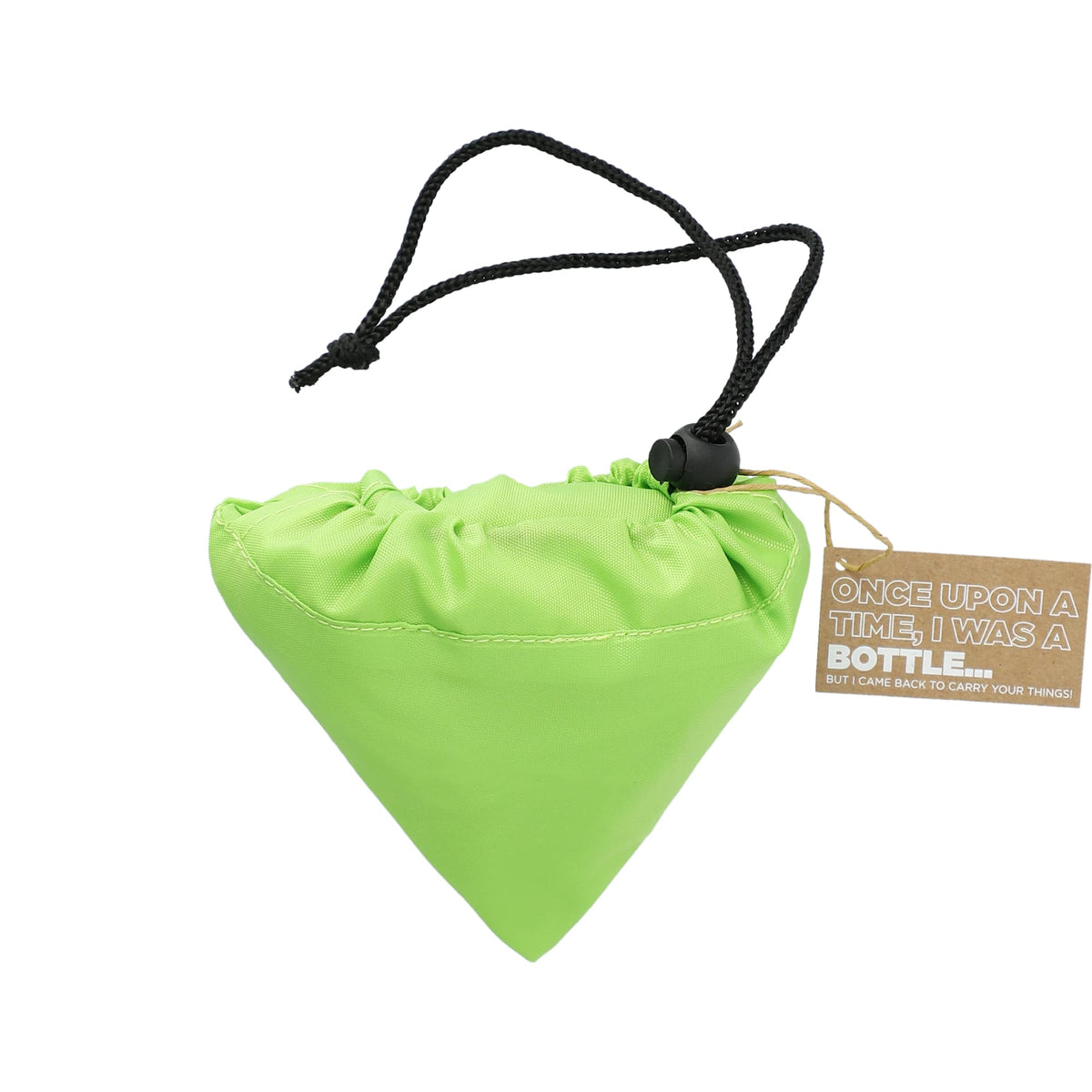 Bungalow Foldaway Shopper Tote in Recycled Polyester - Lime - Folded