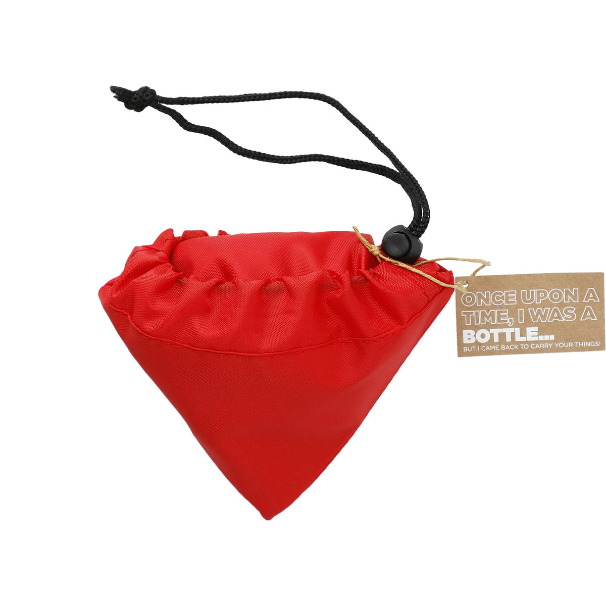 Bungalow Foldaway Shopper Tote in Recycled Polyester - Red - Folded