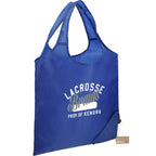 Bungalow Foldaway Shopper Tote in Recycled Polyester - Royal - Angled