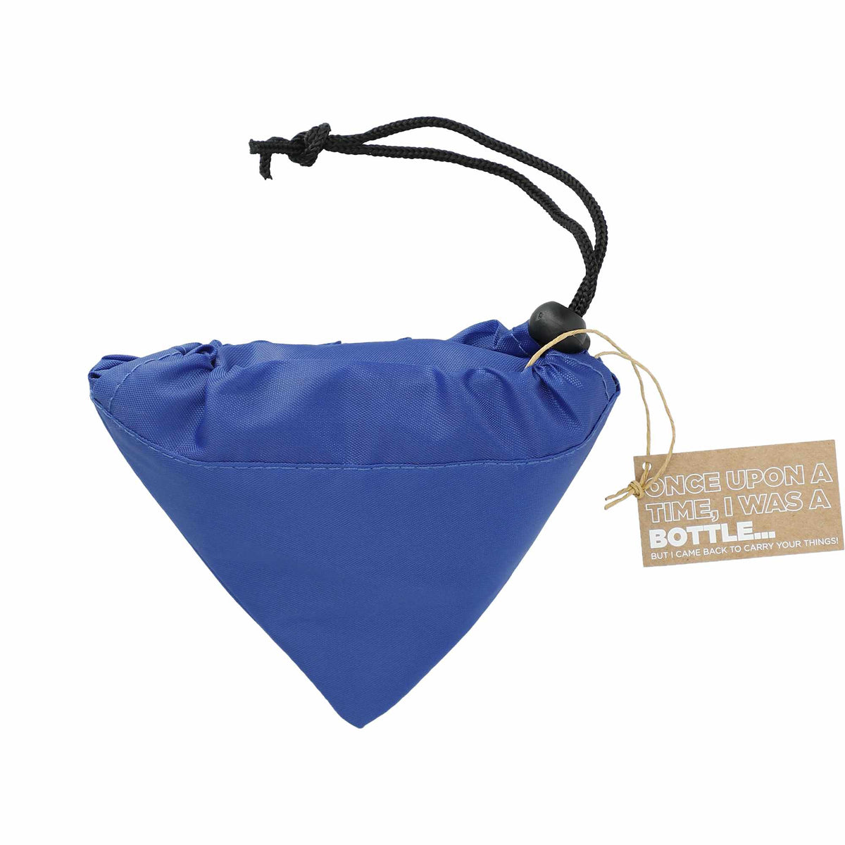 Bungalow Foldaway Shopper Tote in Recycled Polyester - Royal - Folded
