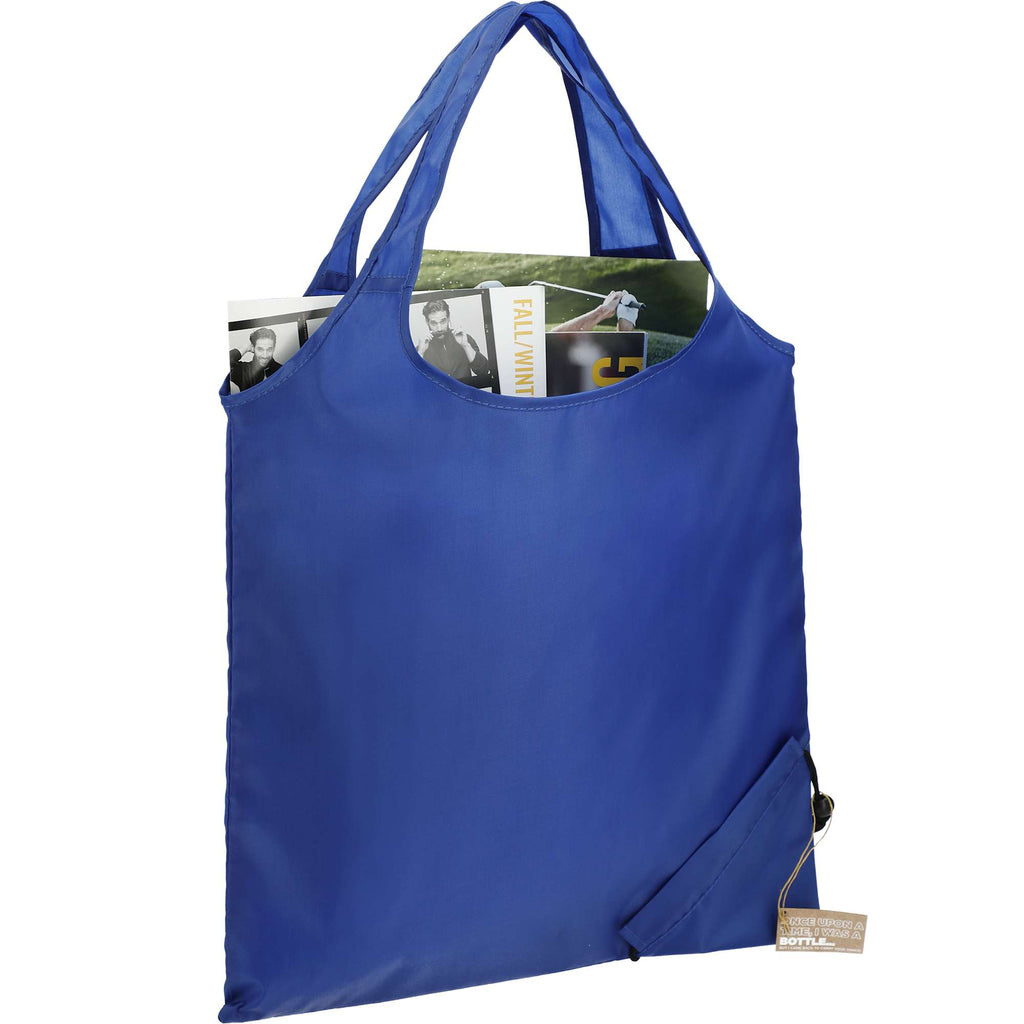 Bungalow Foldaway Shopper Tote in Recycled Polyester - Royal - Propped 2