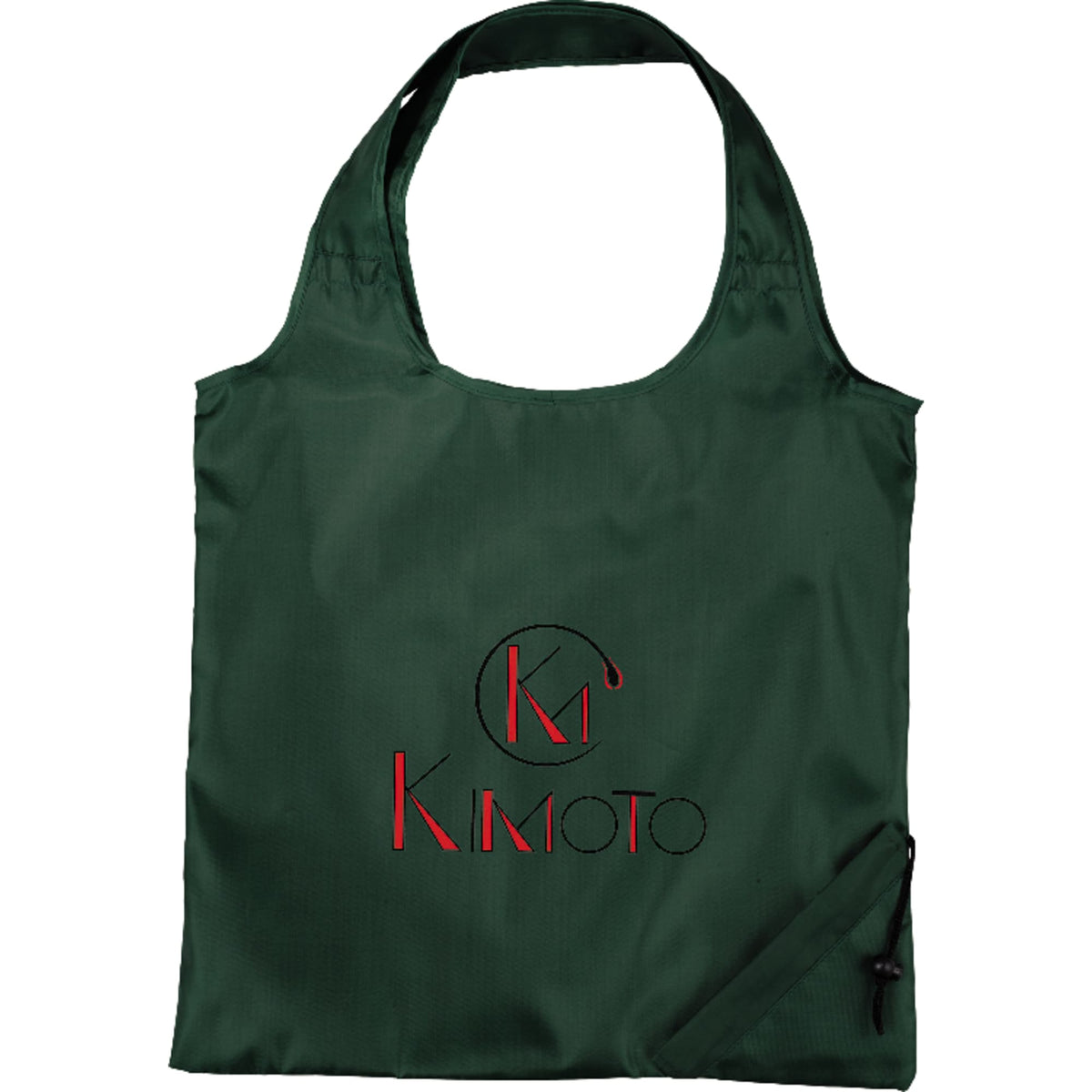 Bungalow Foldaway Shopper Tote with Corner Pouch - Hunter Green - Front