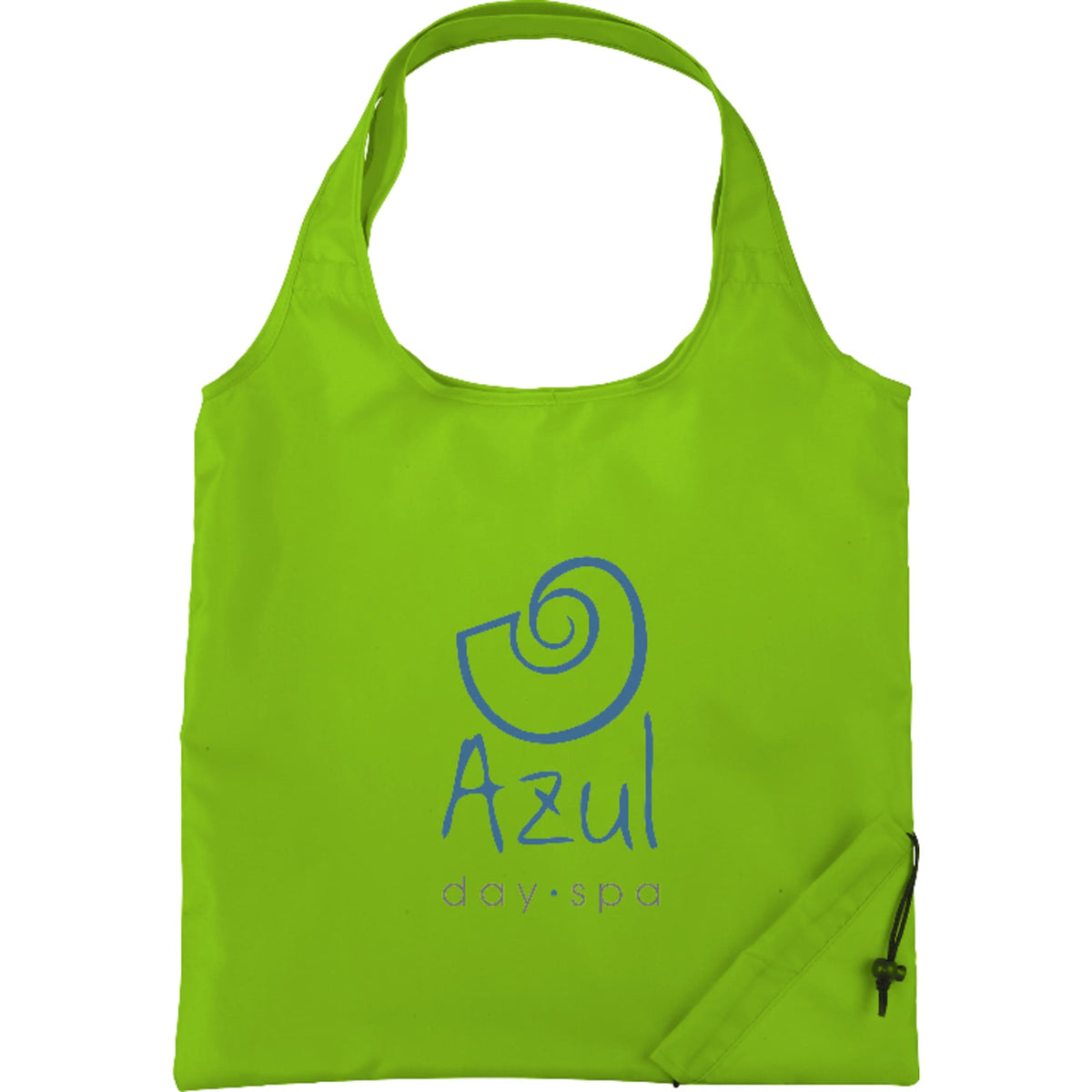 Bungalow Foldaway Shopper Tote with Corner Pouch - Lime Green - Front