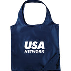 Bungalow Foldaway Shopper Tote with Corner Pouch - Navy Blue - Front