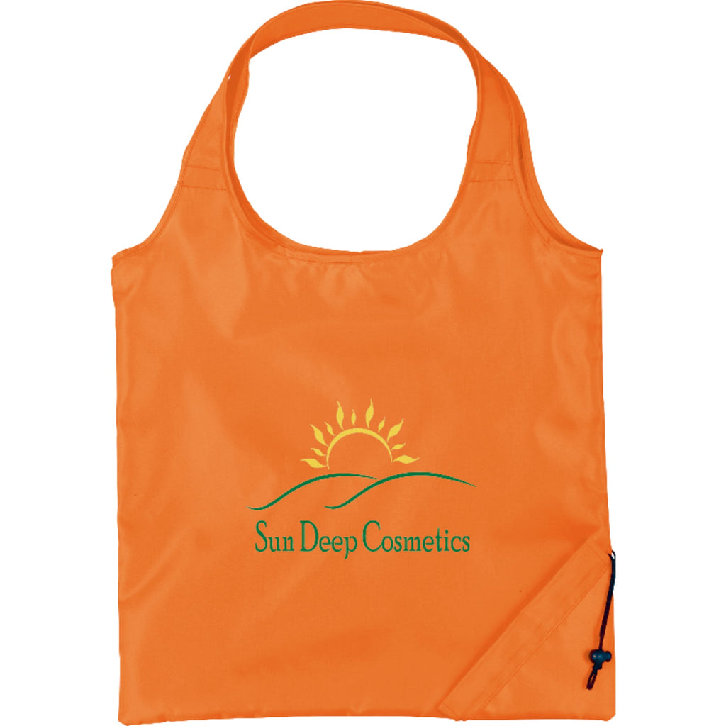 Bungalow Foldaway Shopper Tote with Corner Pouch - Orange - Front