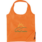 Bungalow Foldaway Shopper Tote with Corner Pouch - Orange - Front