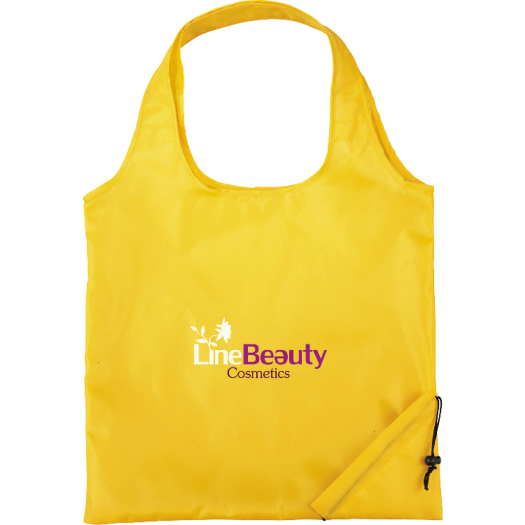 Bungalow Foldaway Shopper Tote with Corner Pouch - Yellow - Front