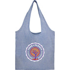 Bungalow Recycled Cotton Shopper Tote, 5 oz Embroidery - Blue - Front