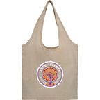Bungalow Recycled Cotton Shopper Tote, 5 oz Embroidery - Natural - Front