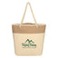 Burlap Rope Cotton Canvas Tote Bag, 12 oz Embroidery - Natural Beige - Silk Screen