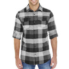 Burnside Legendary Two Pocket Plaid Flannel for Men - Black/Grey