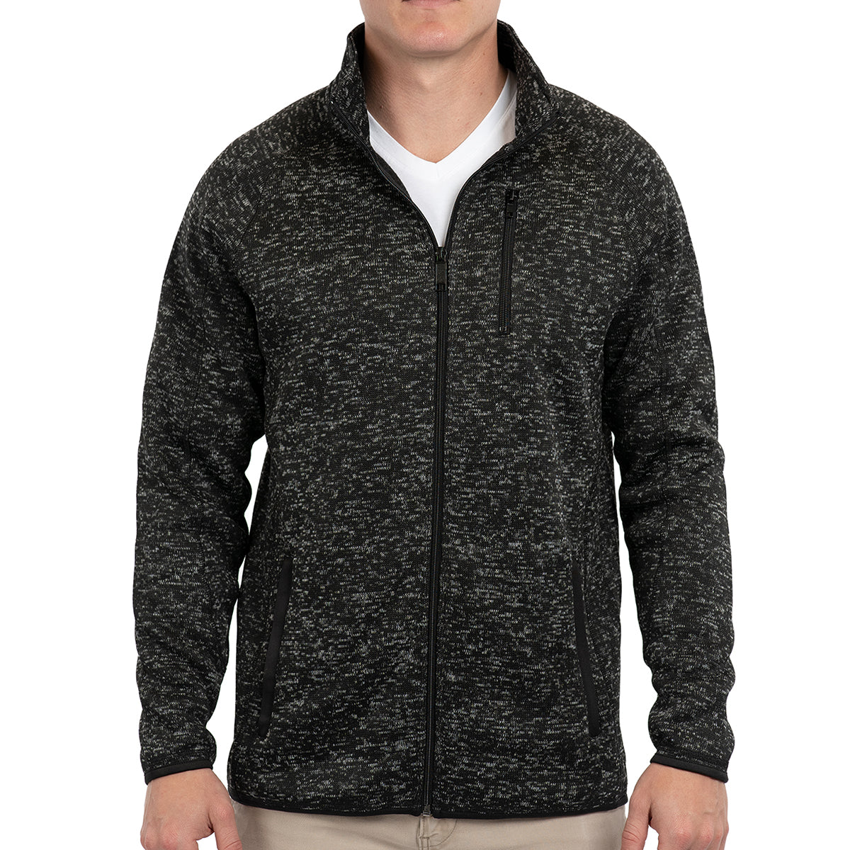 Burnside Sweater Knit Jacket for Men Transfer - Heather Black