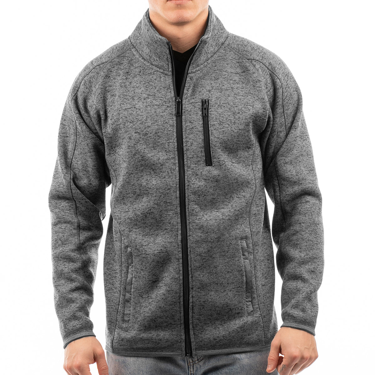 Burnside Sweater Knit Jacket for Men Transfer - Heather Charcoal