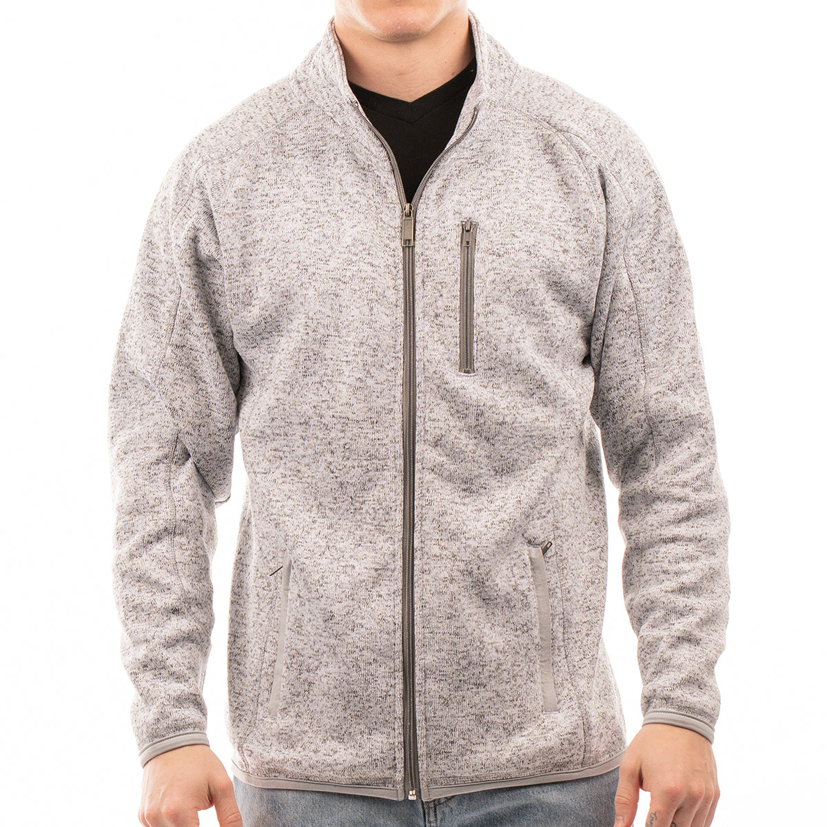 Burnside Sweater Knit Jacket for Men Transfer - Heather Grey