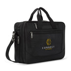 Business Travel Laptop Portfolio with Work Surface, 17 Inch Embroidery - Black - View 1