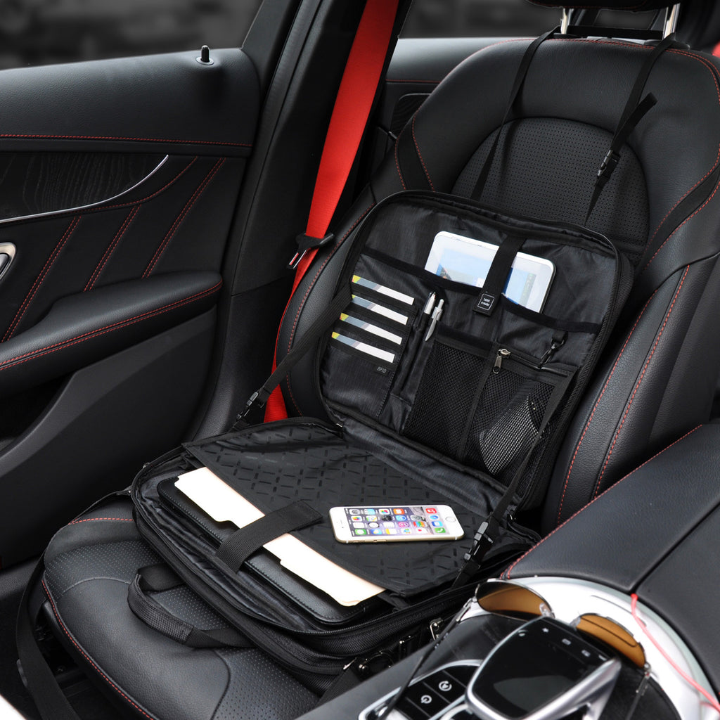 Business Travel Laptop Portfolio with Work Surface, 17 Inch Embroidery - Black - View 6