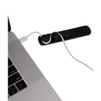 Cable Buddy Desk Cable Organizer for Six Cables - Black - Right Angle Propped