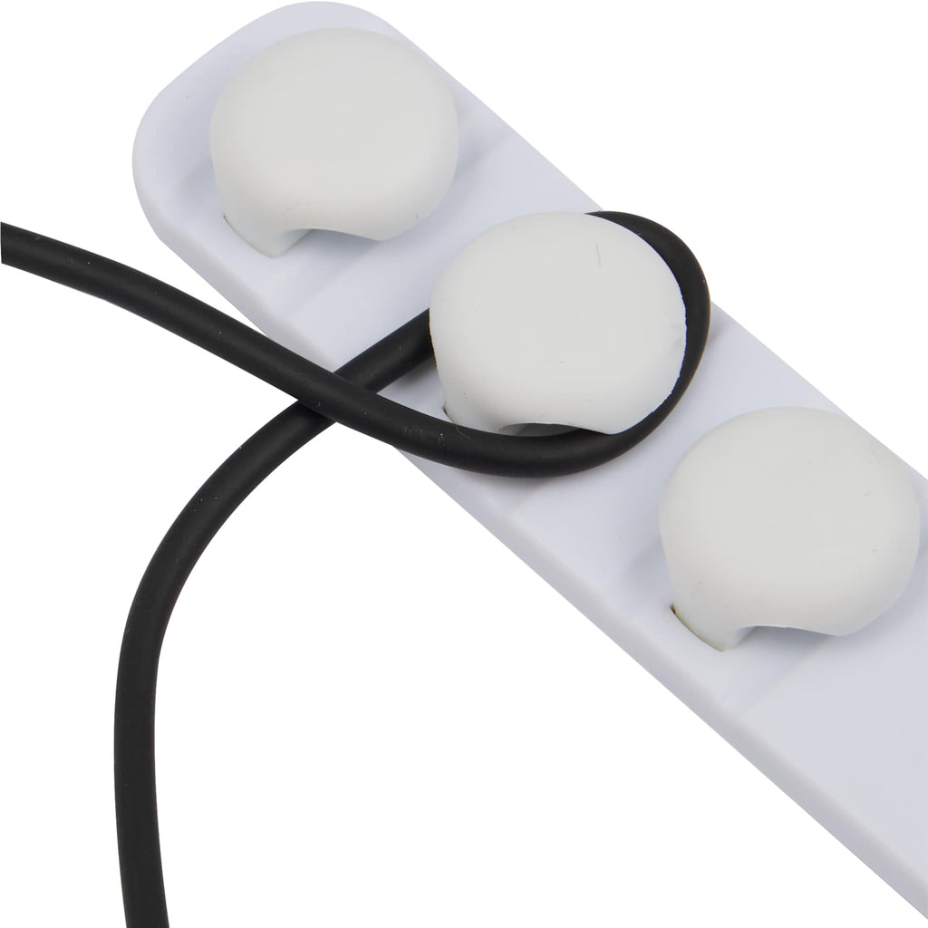 Cable Buddy Desk Cable Organizer for Six Cables - White - Detail