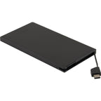 Cable Keeper Slim Power Bank with Built-In USB-C Cable, 4,000 mAh Full Color - Black - Left Angle