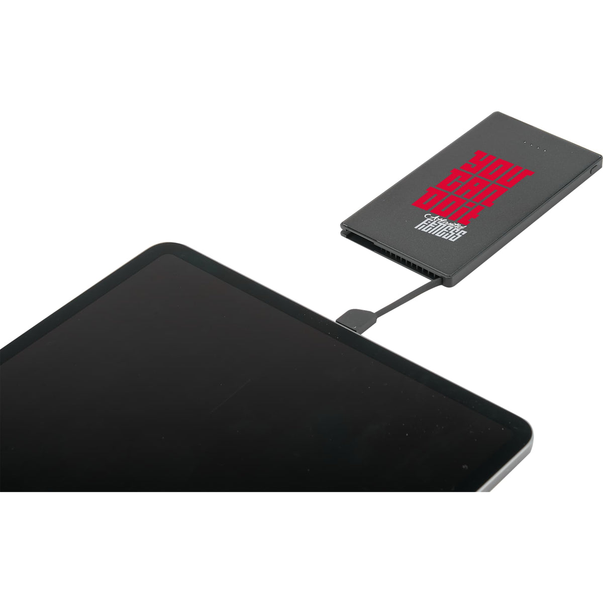 Cable Keeper Slim Power Bank with Built-In USB-C Cable, 4,000 mAh Full Color - Black - Right Angle