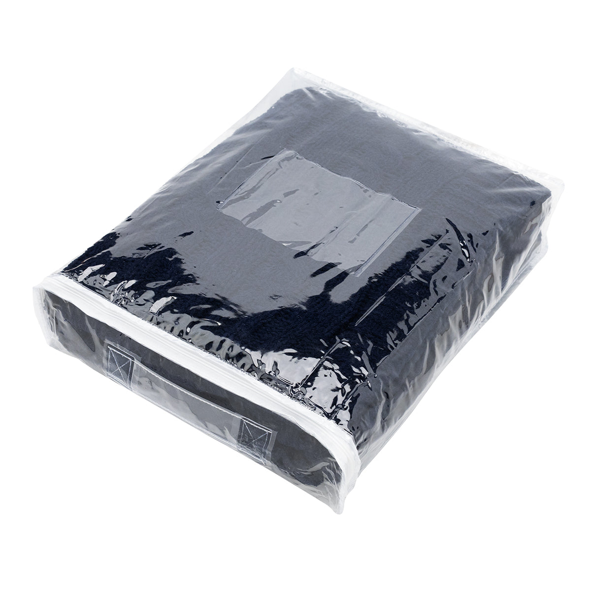 Cable Knit Chenille Blanket in Recycled PET - Navy - Bag