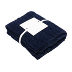 Cable Knit Chenille Blanket in Recycled PET - Navy - Card_Blank