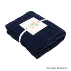 Cable Knit Chenille Blanket in Recycled PET - Navy - Card