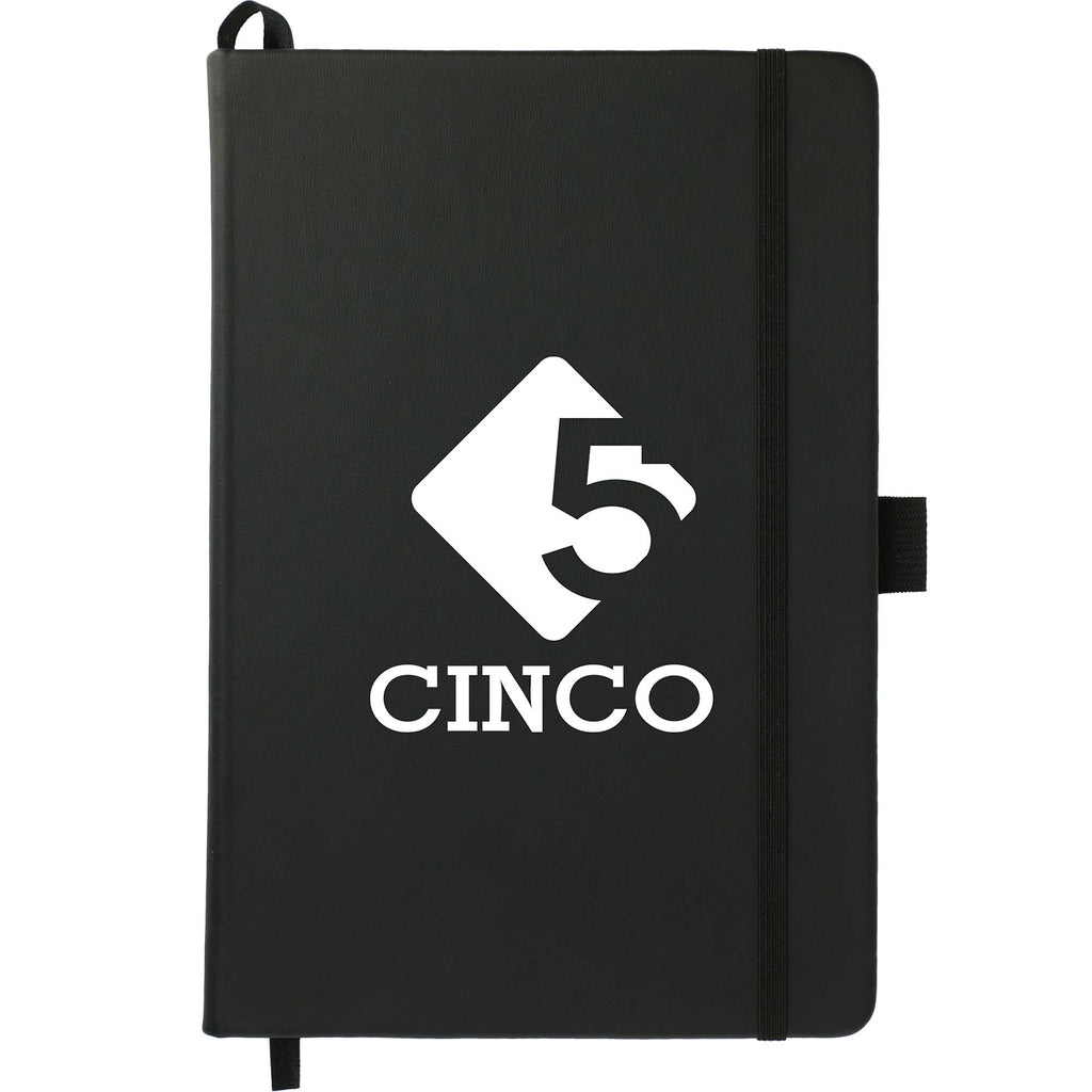 Cactus Leather Bound Journal, 5.5 x 8.5 Inches - Black - Front
