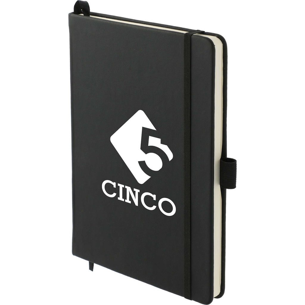 Cactus Leather Bound Journal, 5.5 x 8.5 Inches - Black - Left Angle