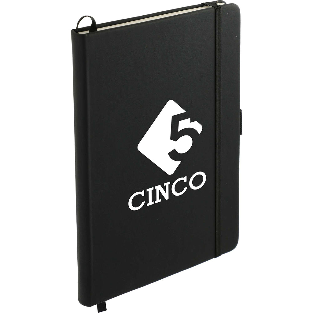 Cactus Leather Bound Journal, 5.5 x 8.5 Inches - Black - Right Angle
