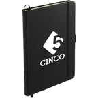 Cactus Leather Bound Journal, 5.5 x 8.5 Inches - Black - Right Angle