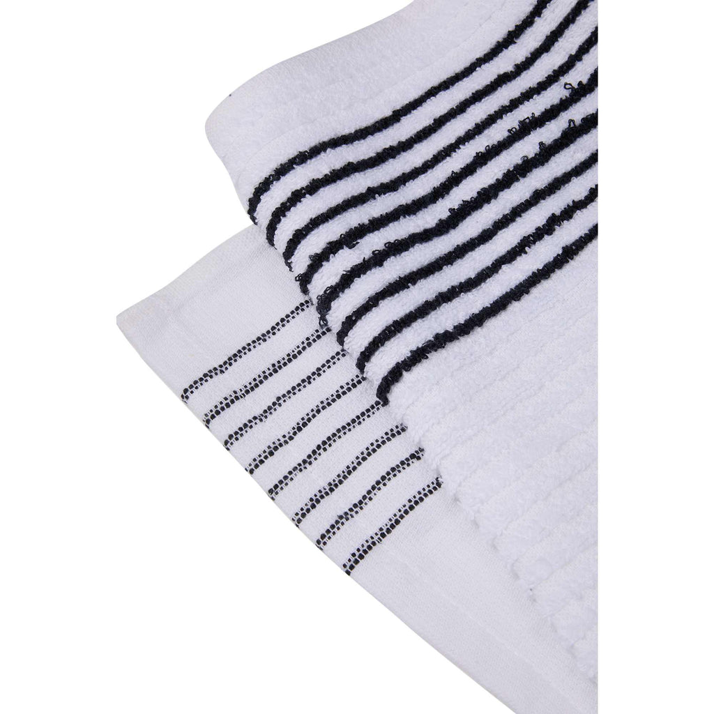 Caddy Golf Towel with Side Stripes, 22 x 44 Inches - Black - Detail