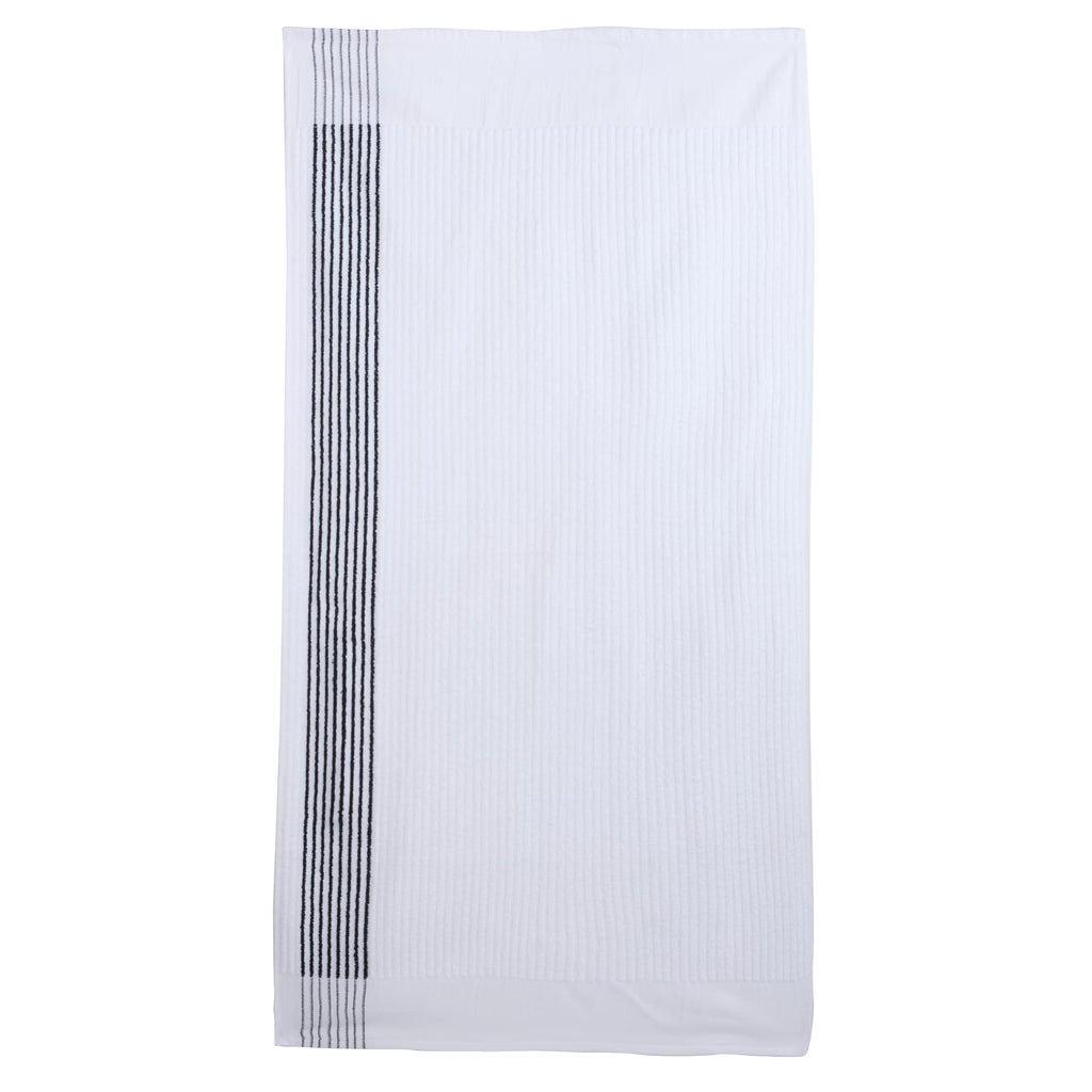 Caddy Golf Towel with Side Stripes, 22 x 44 Inches - Black - Front