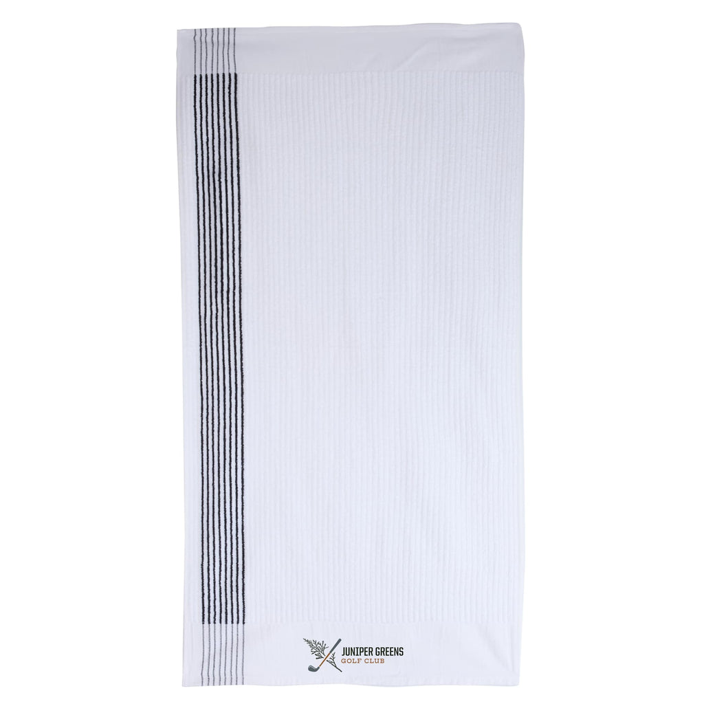 Caddy Golf Towel with Side Stripes, 22 x 44 Inches Transfer - Black - Front