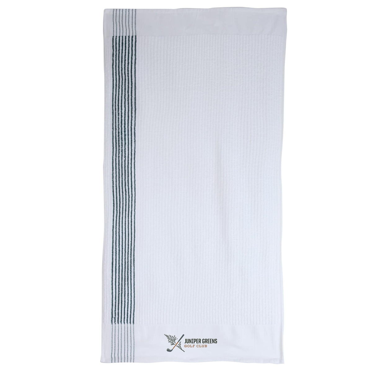Caddy Golf Towel with Side Stripes, 22 x 44 Inches Transfer - Hunter Green - Front