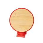Cade Bottle with Bamboo Lid and Carry Handle, 20 oz - Red - Lid