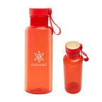 Cade Bottle with Bamboo Lid and Carry Handle, 20 oz - Red - Silk Screen