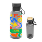Cade Bottle with Bamboo Lid and Handle in Full Color, 20 oz - Charcoal - Megabrite