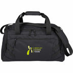 Cadence Duffel Bag with Shoe Compartment, 19.5 Inches Embroidery - Black - Front