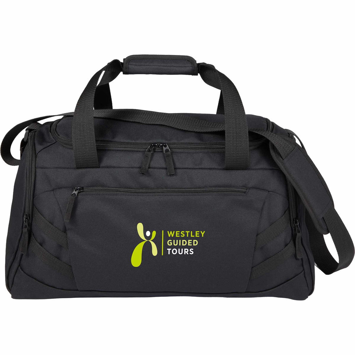 Cadence Duffel Bag with Shoe Compartment, 19.5 Inches Transfer - Black - Front