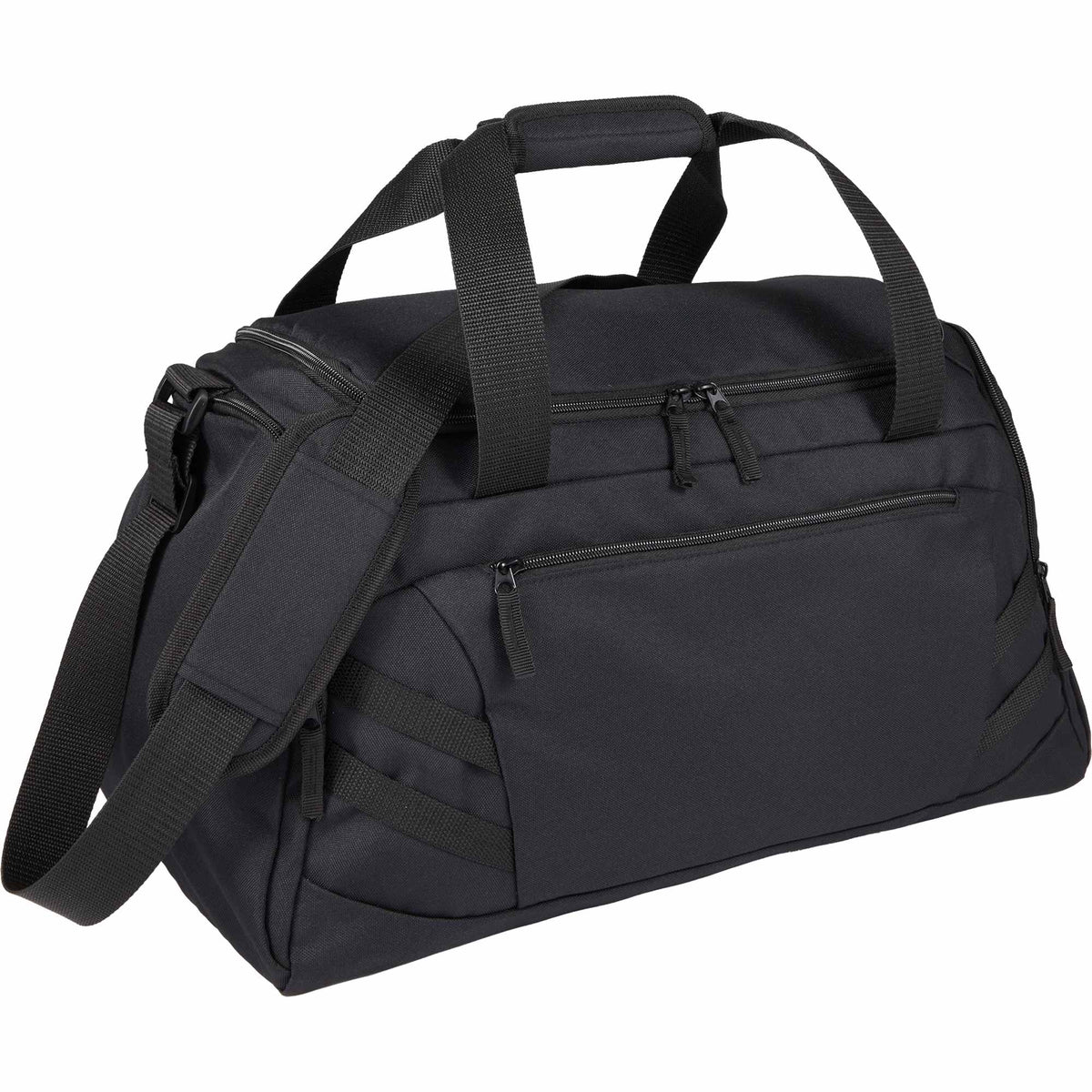 Cadence Duffel Bag with Shoe Compartment, 19.5 Inches Transfer - Black - Right Angle